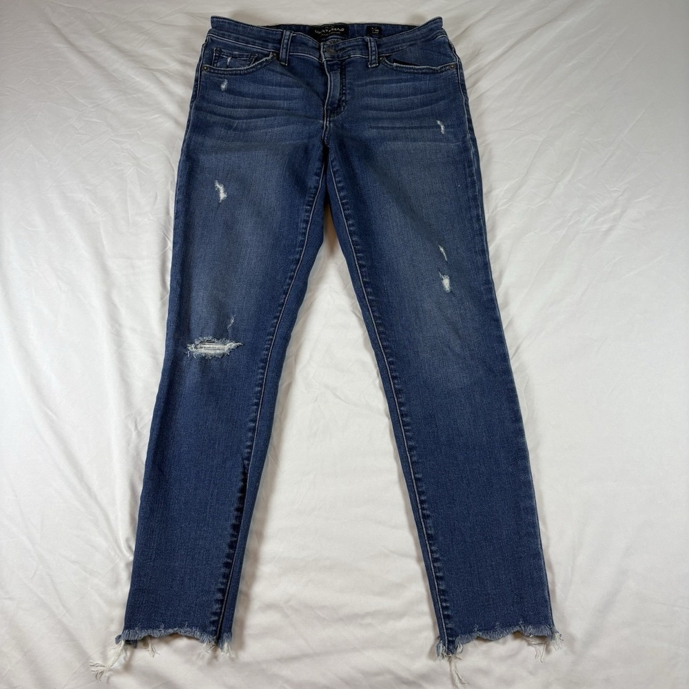 Lucky Brand Stella Skinny Jeans‎ Womens 6/28 Ankle Distressed Raw Hem Stretch